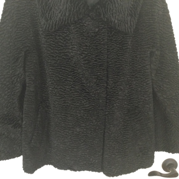 Talbots faux Persian lamb.Black size M Petite.Black jacket - Picture 4 of 16
